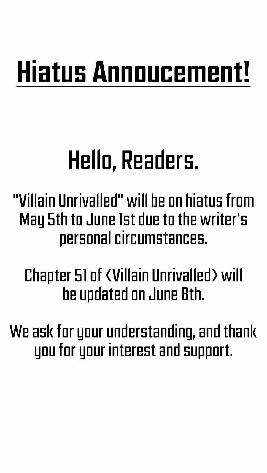 The Unrivaled Villain Chapter 50.5 - Page 0